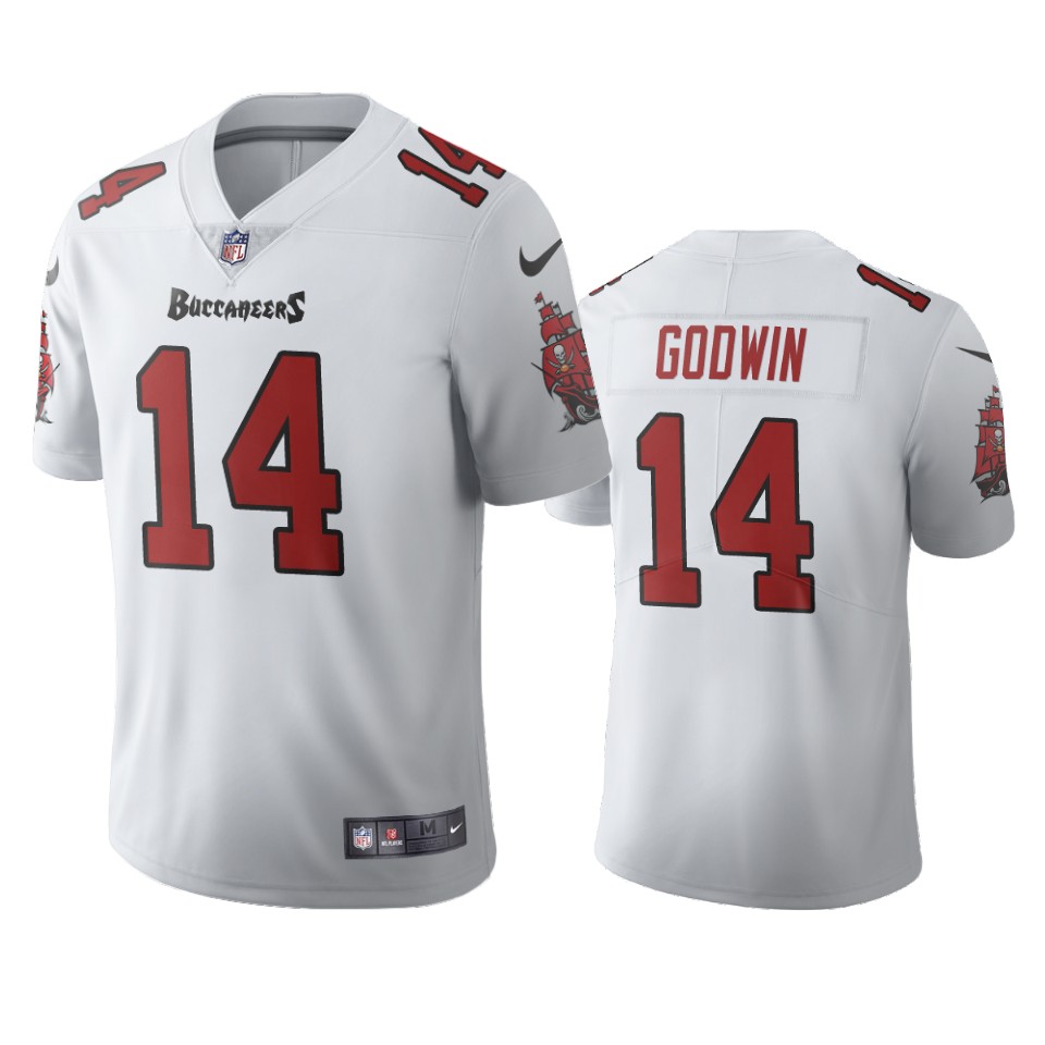 Tampa Bay Buccaneers Men Nike NFL  #14 Chris Godwin White 2020 Vapor Limited Jersey